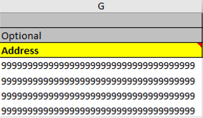 Address field in the Address Tab (all Masterfiles)