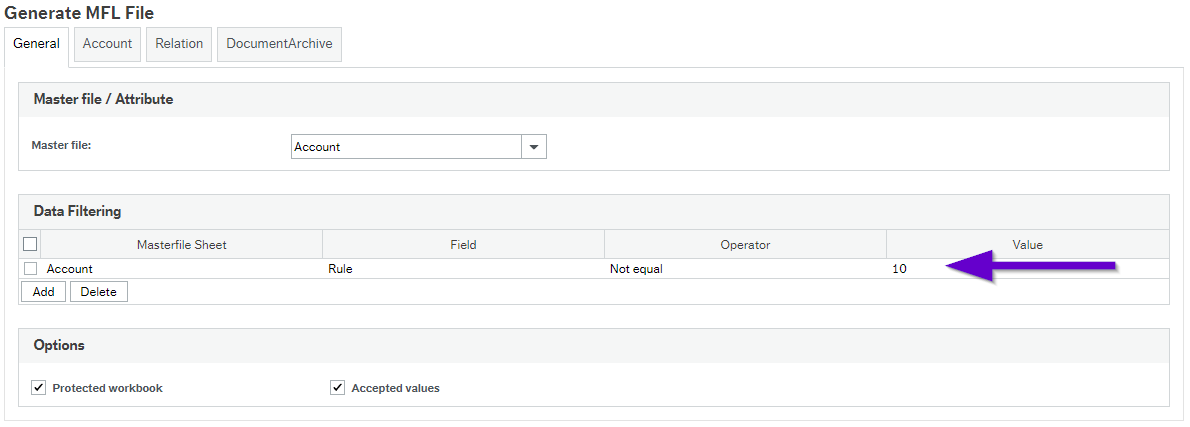Equaling File Example Retrieving data from ERP